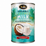 7Ray Organic Coconut Milk 22% 400ml can, front view