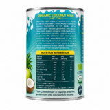 Back of 7Ray Organic Coconut Milk 22% 400ml can showing the product label
