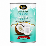 7Ray Organic Coconut Milk 6% 400ml can, front view
