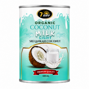 7Ray Organic Coconut Milk 6% 400ml can, front view
