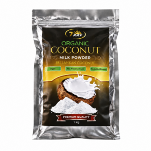Back of 7Ray Organic Coconut Milk Powder 1kg pouch showing the product label
