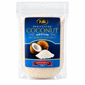 7Ray Medium Desiccated Coconut 500g pack, front view