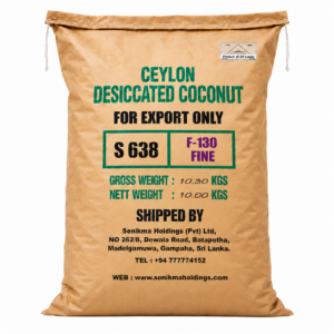 7Ray Fine Desiccated Coconut 10kg bulk pack, front view